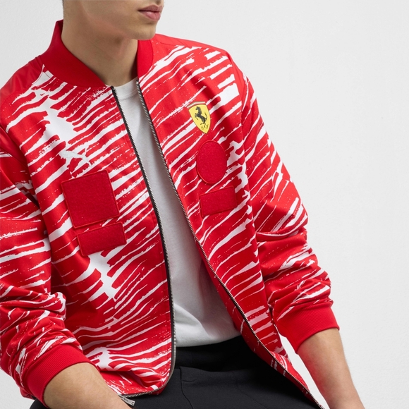 NWT PUMA x Scuderia Ferrari x Joshua Vides Red Rosso Corsa F1 Race Jacket XXL - Picture 5 of 13